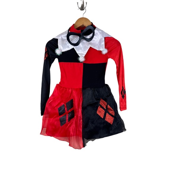 Harley Quinn Costumes Girls Harley Quinn Dress Mask Halloween
